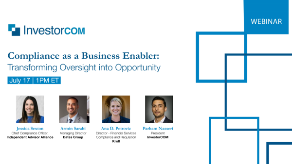 Live Program from InvestorCOM: Compliance as a Business Enabler